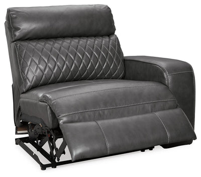 Samperstone 6-Piece Power Reclining Sectional in Gray Faux Leather