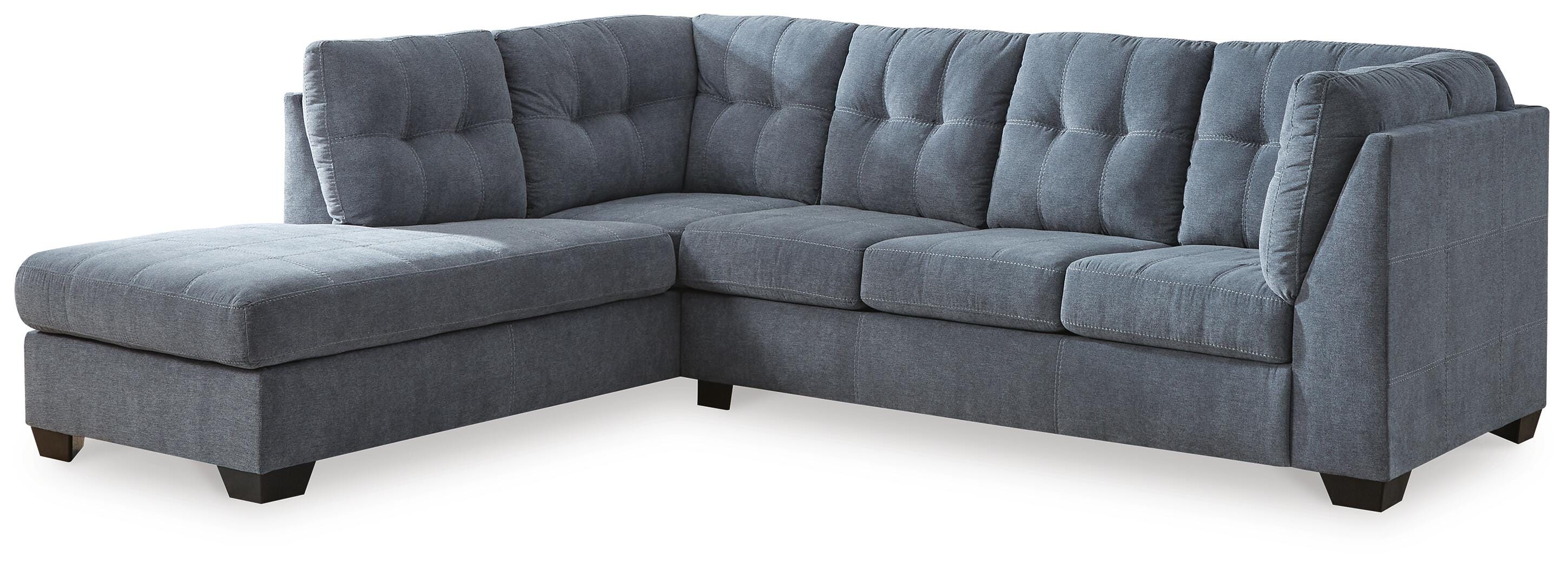 Marleton 2-Piece LAF Chaise Sleeper Sectional in Denim Microfiber