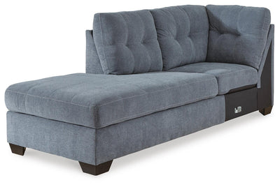 Marleton 2-Piece LAF Chaise Sleeper Sectional in Denim Microfiber