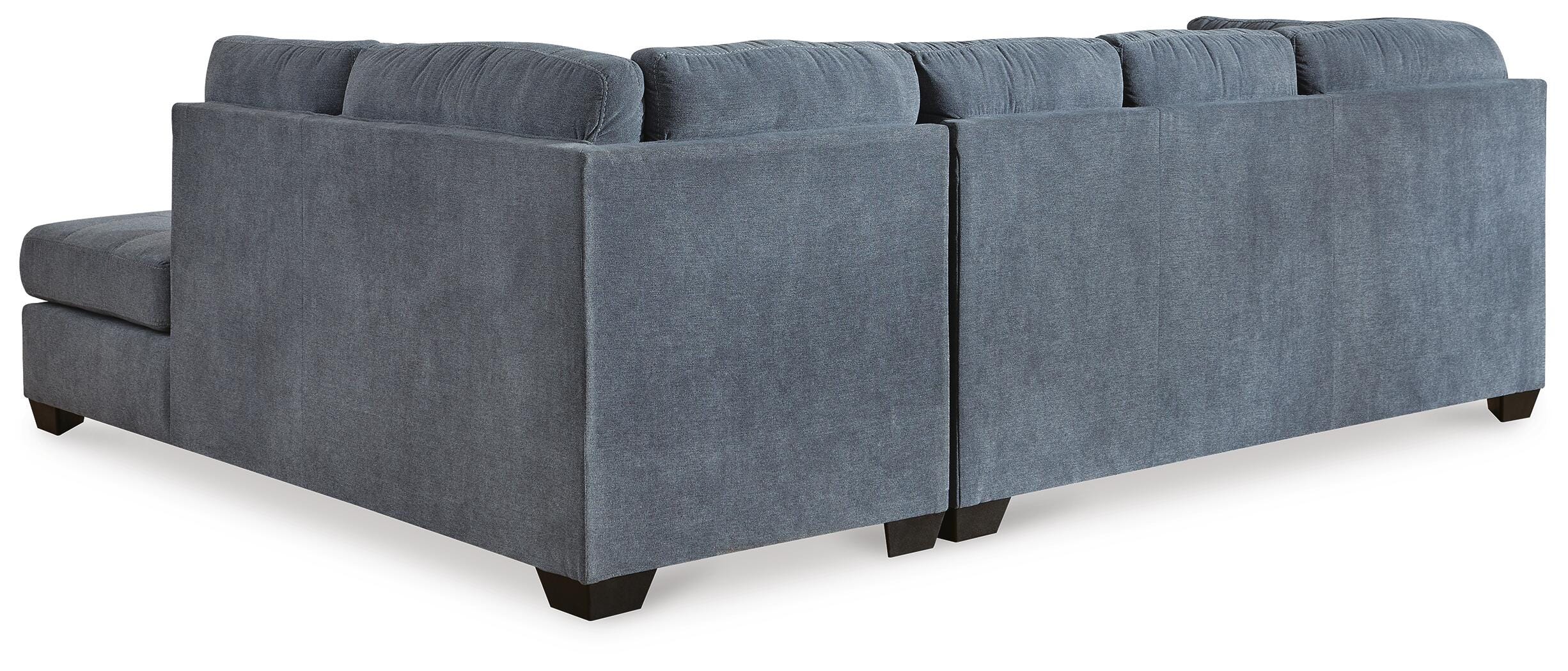 Marleton 2-Piece RAF Chaise Sleeper Sectional in Denim Microfiber