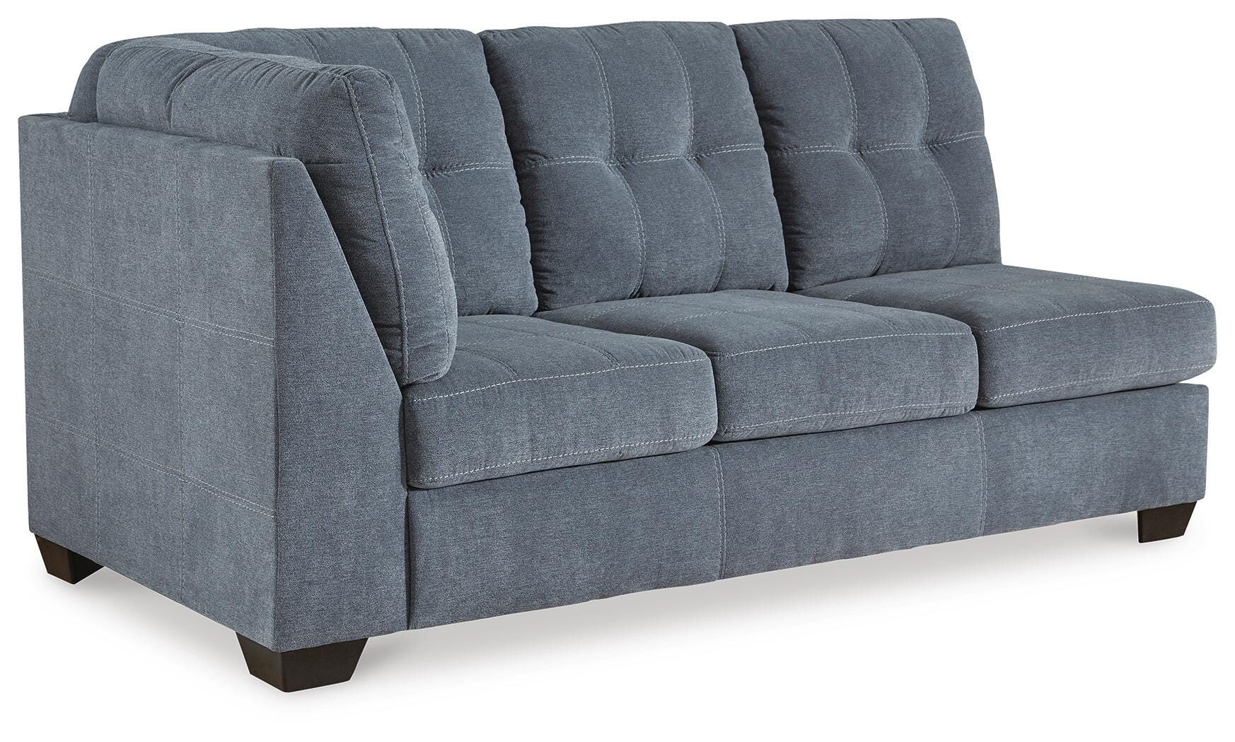 Marleton 2-Piece RAF Chaise Sectional in Denim Microfiber