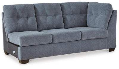 Marleton 2-Piece LAF Chaise Sectional in Denim Microfiber
