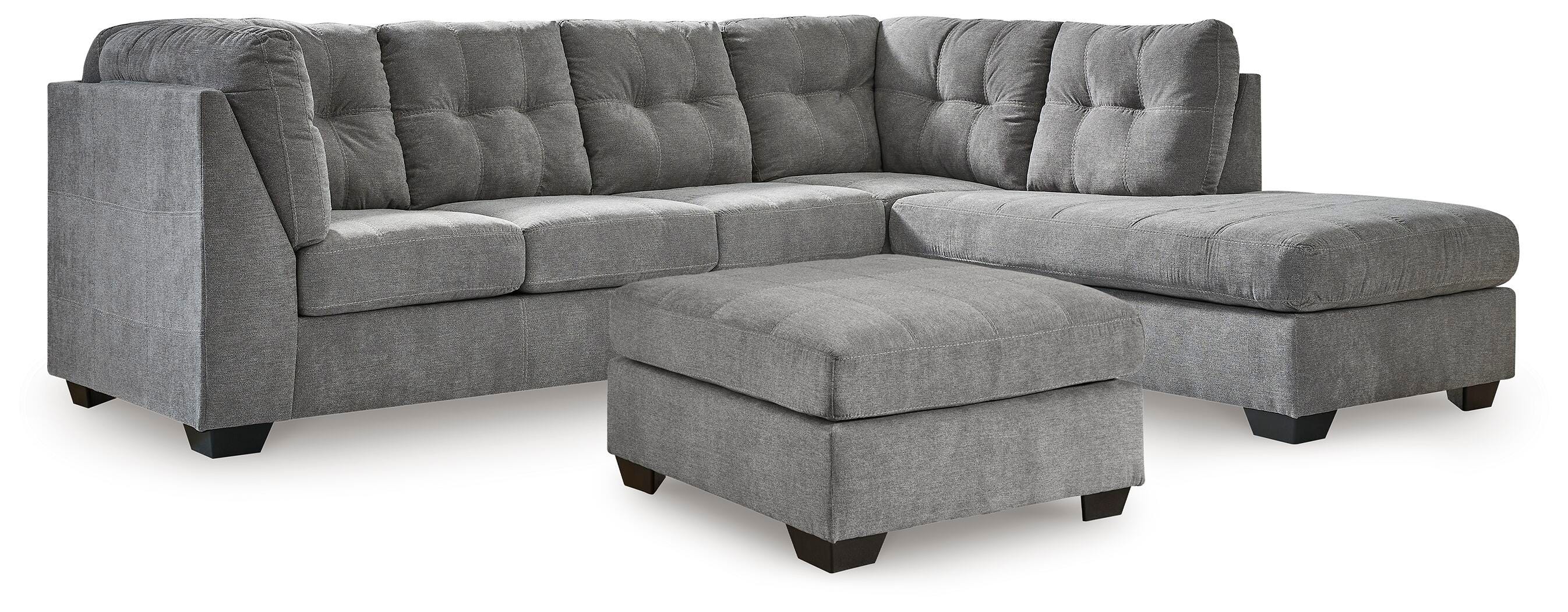 Marleton 2-Piece Sectional and Ottoman in Gray
