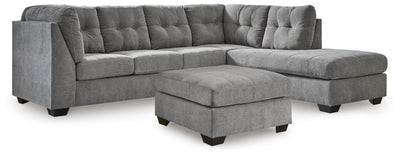 Marleton 2-Piece Sectional and Ottoman in Gray