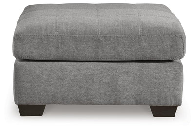 Marleton Oversized Accent Ottoman in Gray Microfiber