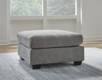 Marleton Oversized Accent Ottoman in Gray Microfiber
