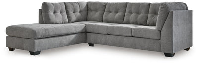 Marleton 2-Piece LAF Chaise Sectional in Gray Microfiber
