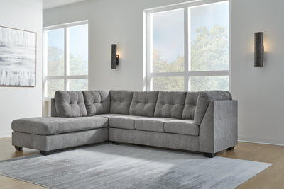 Marleton 2-Piece LAF Chaise Sectional in Gray Microfiber