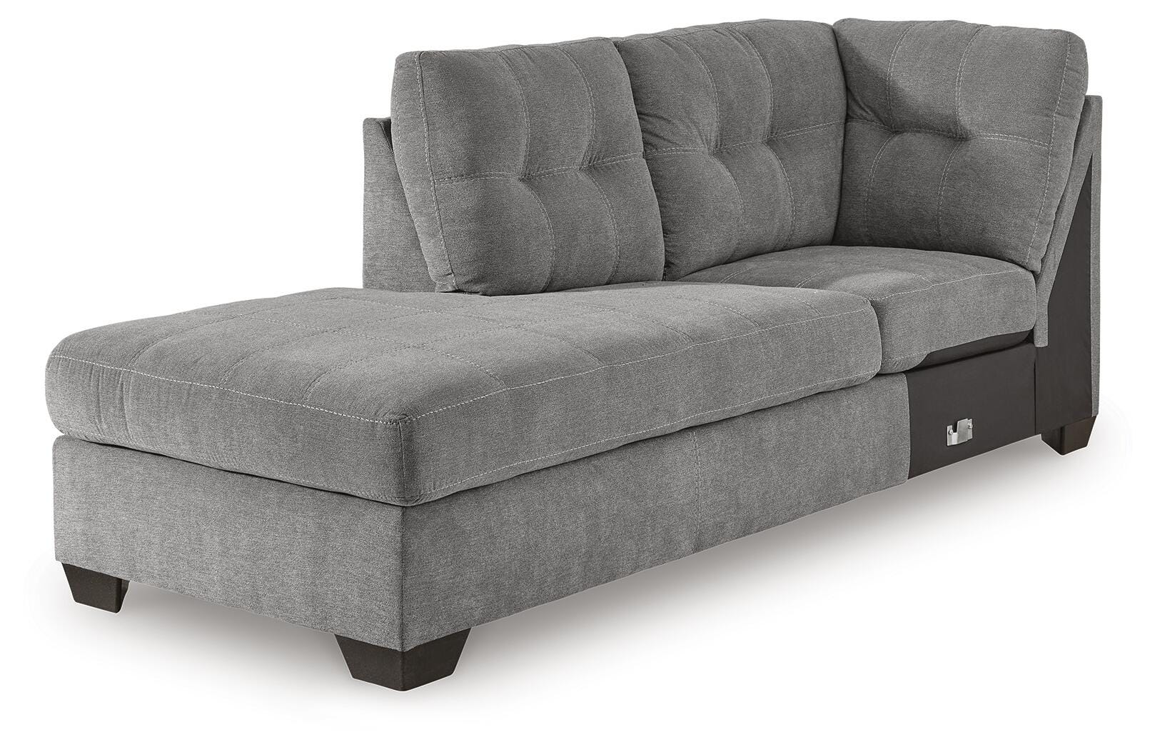 Marleton 2-Piece LAF Chaise Sleeper Sectional in Gray Microfiber