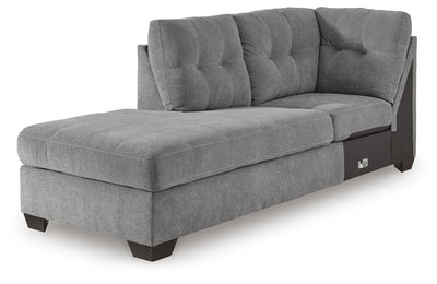 Marleton 2-Piece LAF Chaise Sleeper Sectional in Gray Microfiber