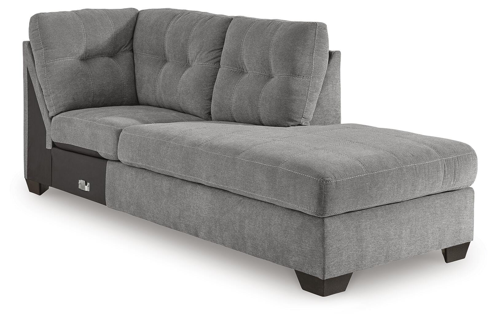 Marleton 2-Piece RAF Chaise Sleeper Sectional in Gray Microfiber