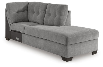 Marleton 2-Piece RAF Chaise Sleeper Sectional in Gray Microfiber
