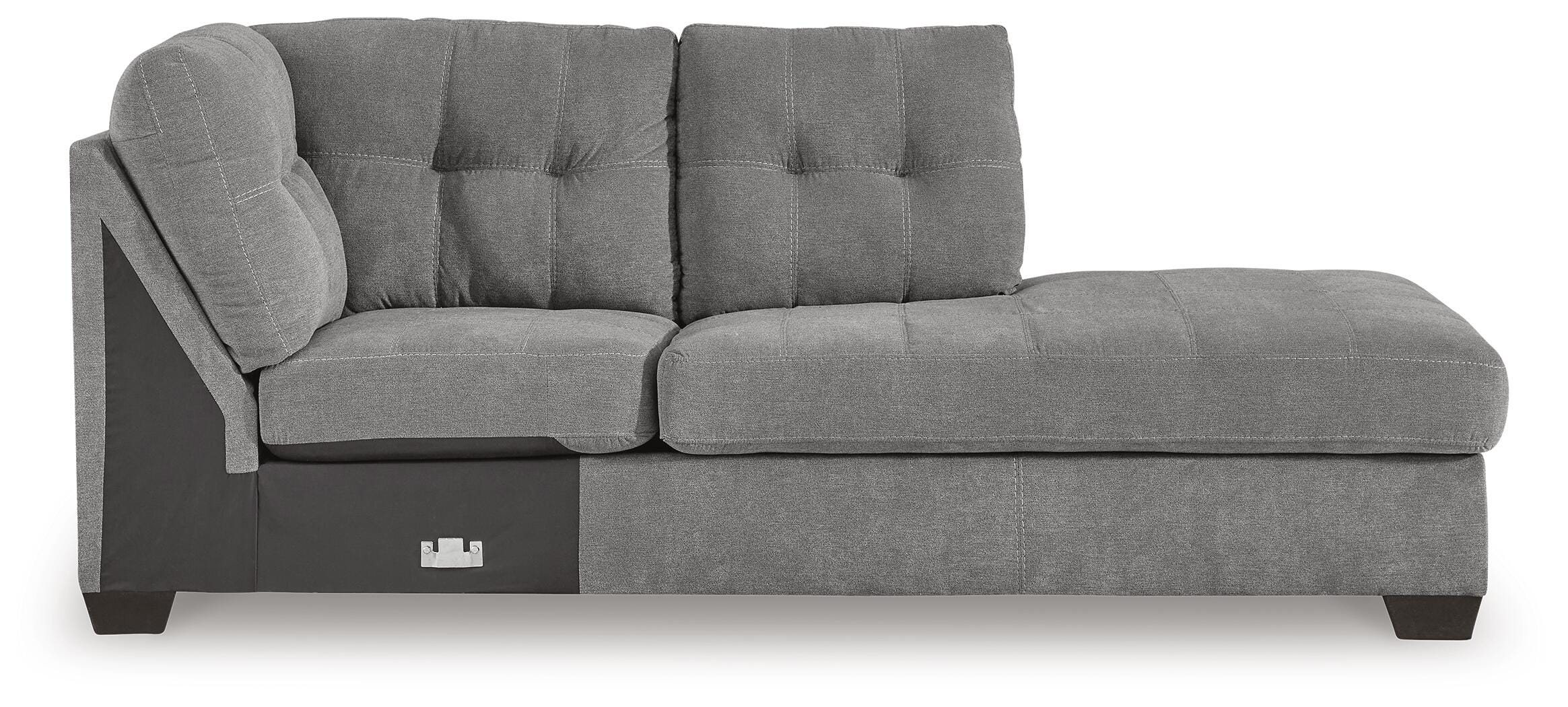 Marleton 2-Piece RAF Chaise Sleeper Sectional in Gray Microfiber
