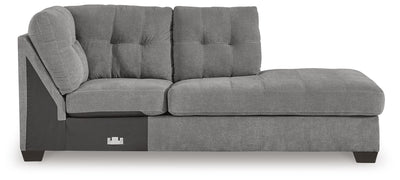 Marleton 2-Piece RAF Chaise Sleeper Sectional in Gray Microfiber