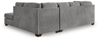 Marleton 2-Piece RAF Chaise Sleeper Sectional in Gray Microfiber