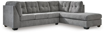 Marleton 2-Piece RAF Chaise Sectional in Gray Microfiber