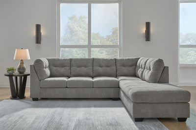 Marleton 2-Piece RAF Chaise Sectional in Gray Microfiber