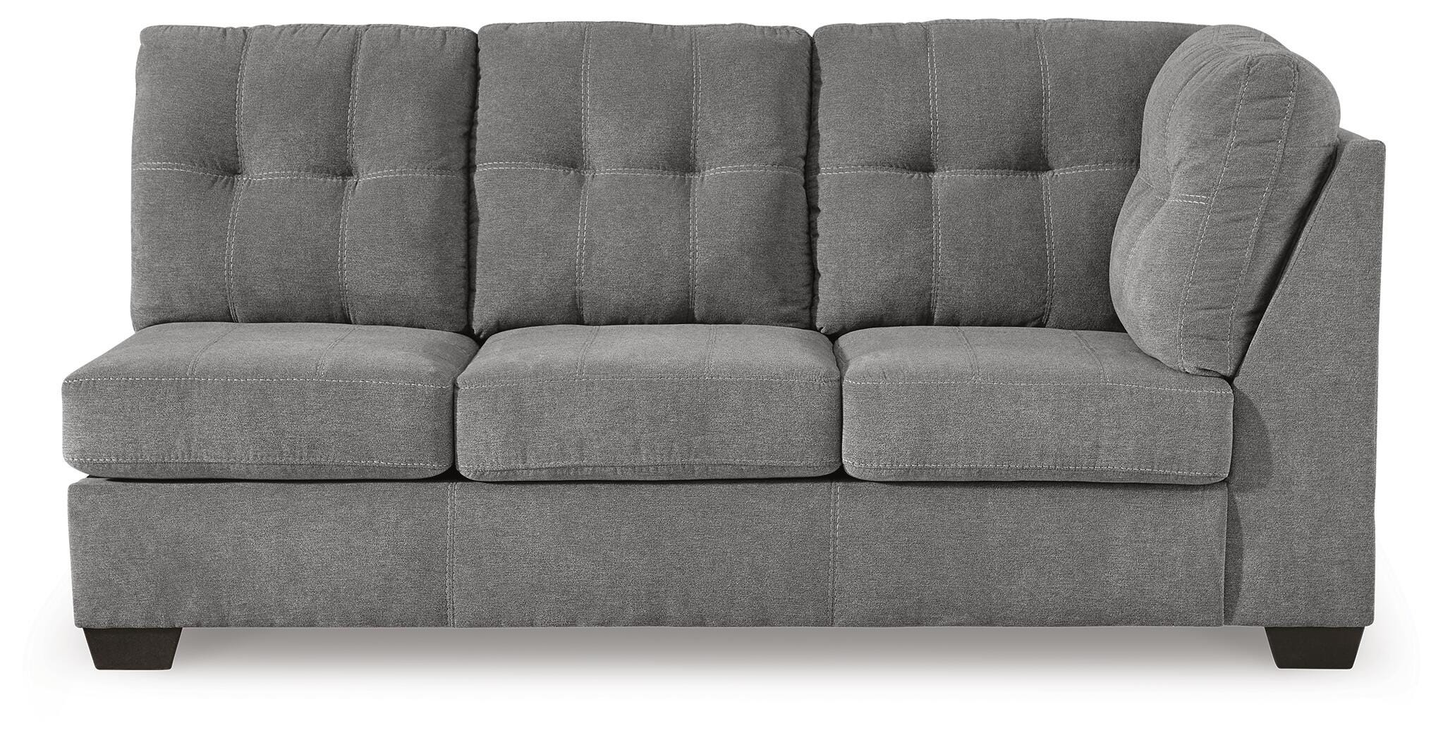 Marleton 2-Piece LAF Chaise Sectional in Gray Microfiber