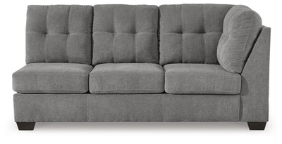 Marleton 2-Piece LAF Chaise Sectional in Gray Microfiber