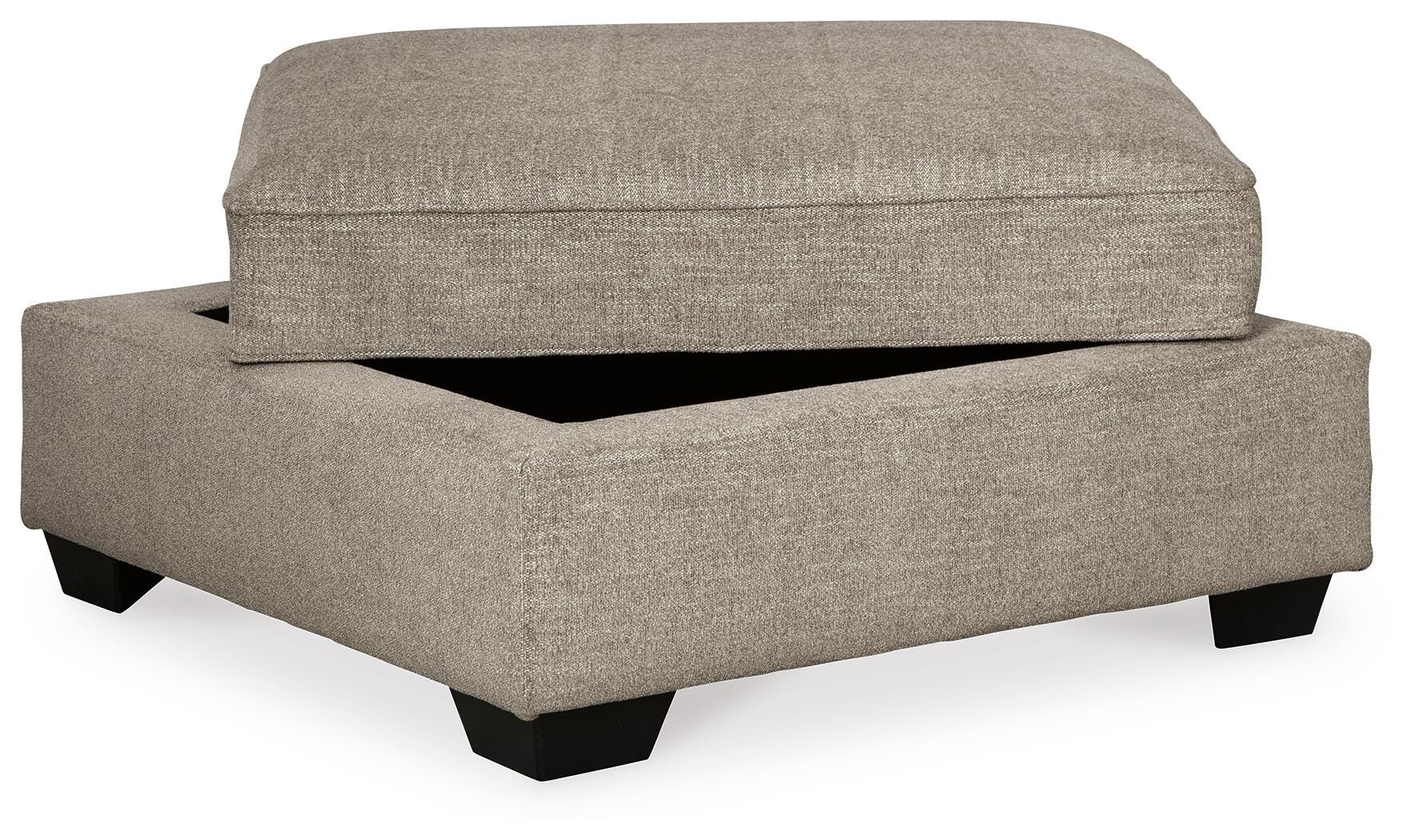 Bovarian 3-Piece Sectional with Ottoman in Stone