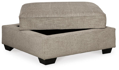 Bovarian 3-Piece Sectional with Ottoman in Stone