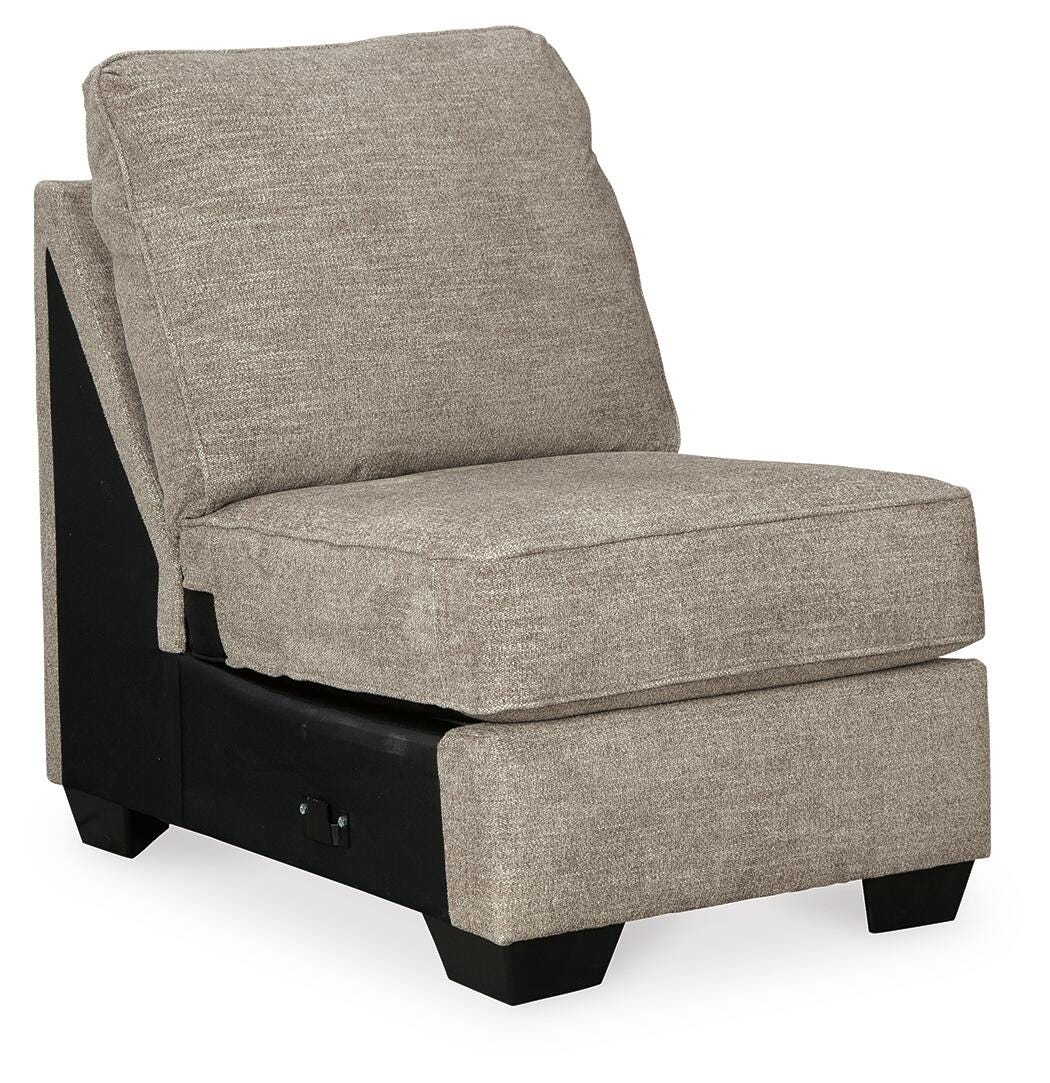 Bovarian 3-Piece Sectional and Ottoman in Stone