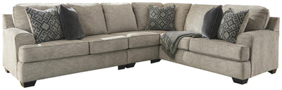 Bovarian 3-Piece Sectional with Ottoman in Stone