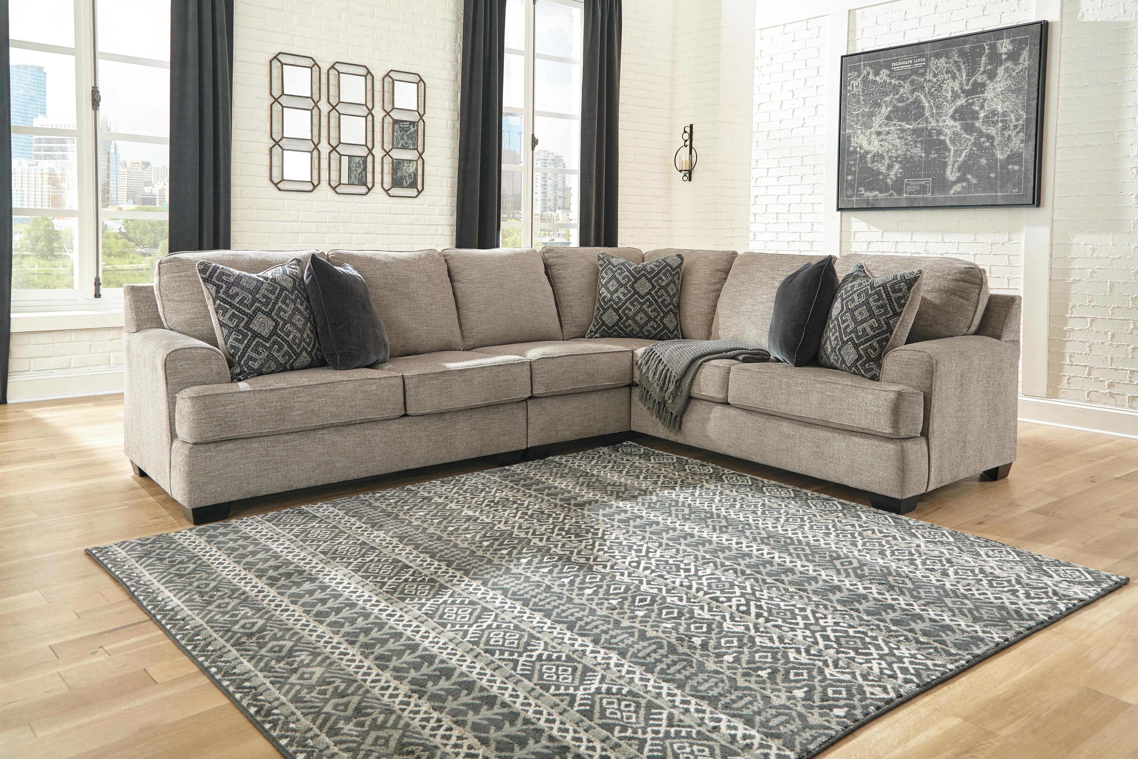 Bovarian 3-Piece RAF Sectional in Stone Chenille