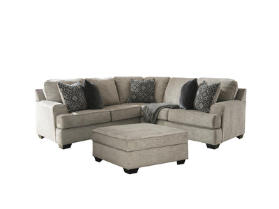 Bovarian 2-Piece Sectional with Ottoman in Stone