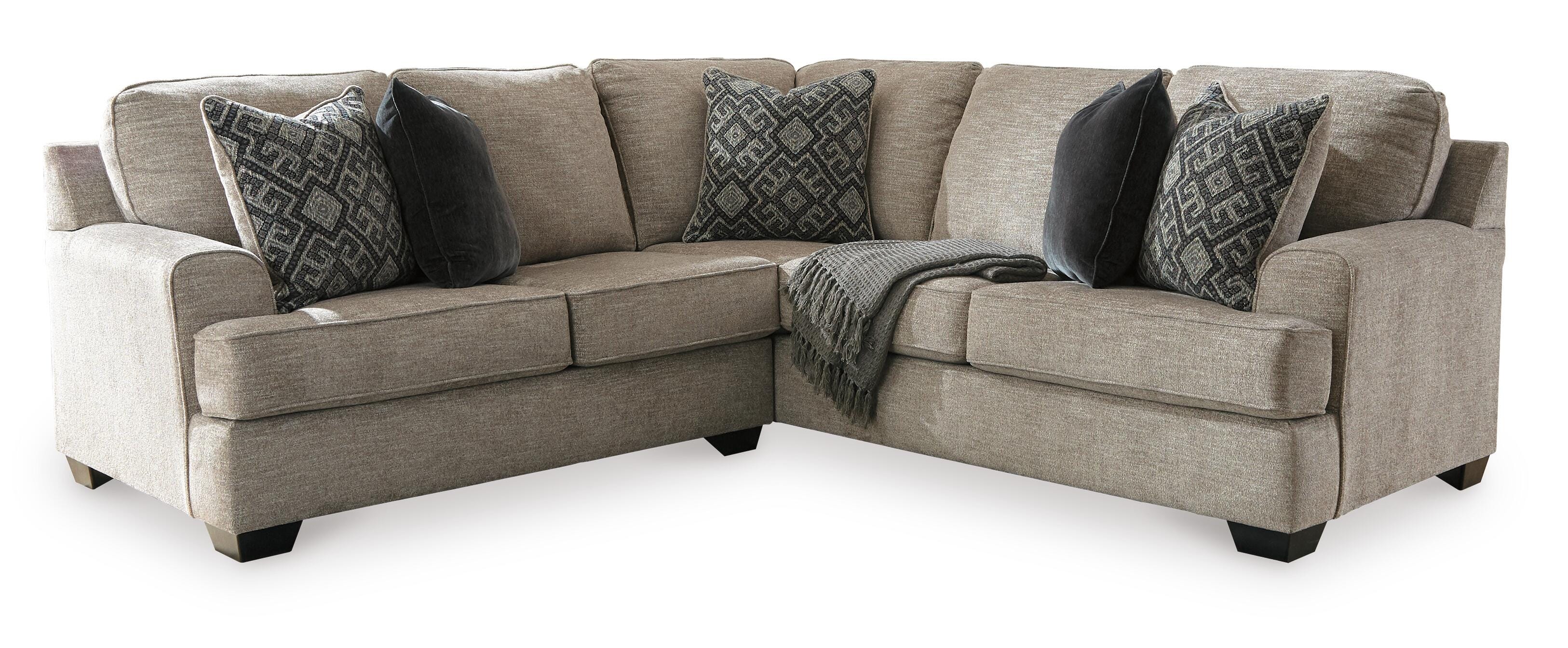 Bovarian 2-Piece Sectional with Ottoman in Stone