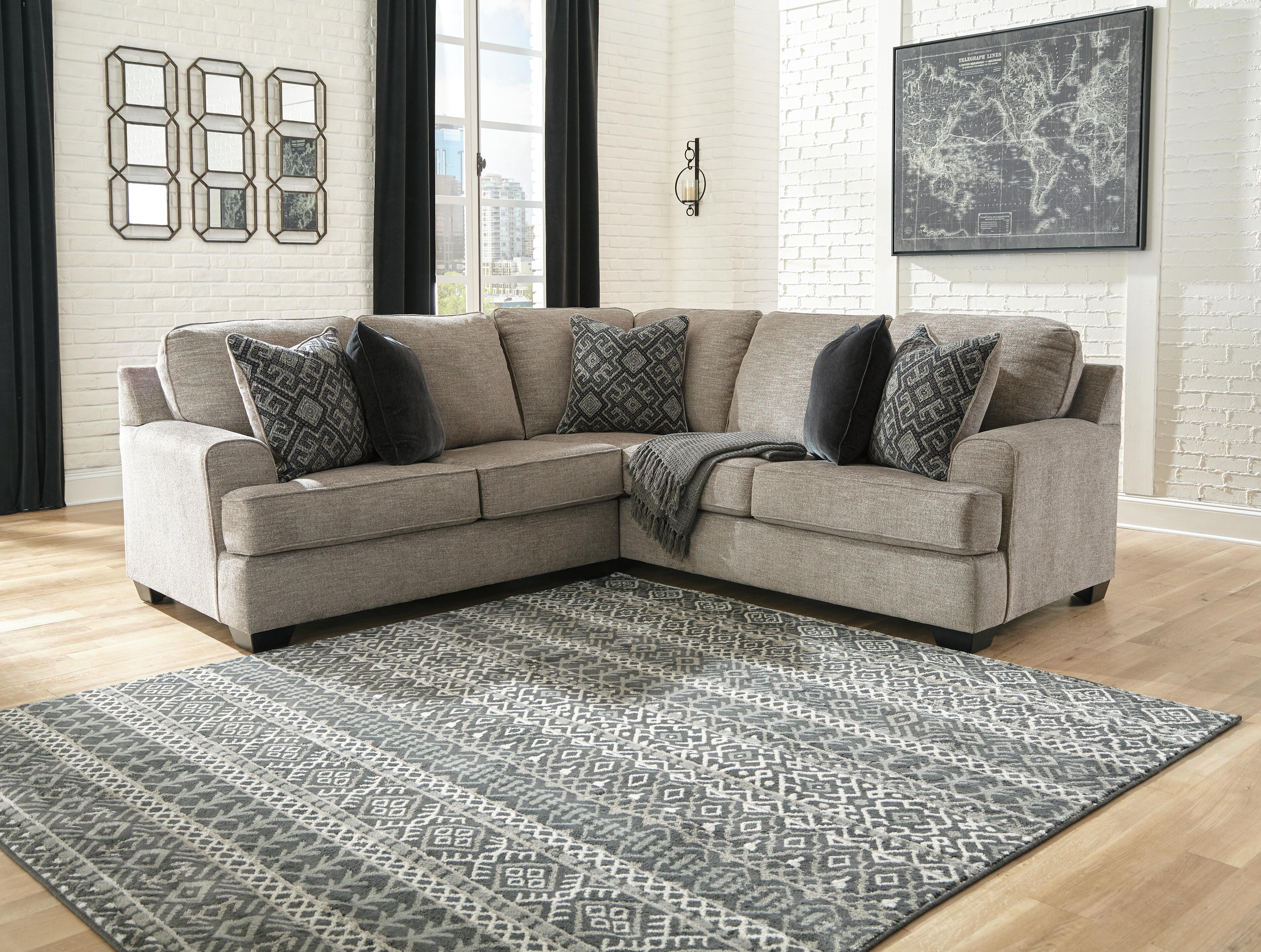 Bovarian 2-Piece RAF Sectional in Stone Chenille