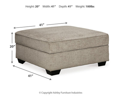 Bovarian Ottoman With Storage in Stone Chenille