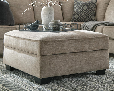Bovarian Ottoman With Storage in Stone Chenille