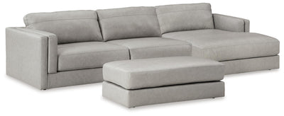 Amiata 2-Piece Sectional with Chaise and Ottoman in Glacier