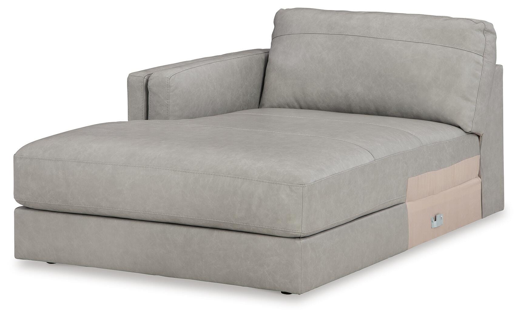 Amiata 2-Piece LAF Chaise Sectional in Glacier Leather