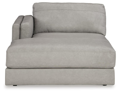 Amiata 2-Piece LAF Chaise Sectional in Glacier Leather