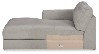 Amiata 2-Piece LAF Chaise Sectional in Glacier Leather