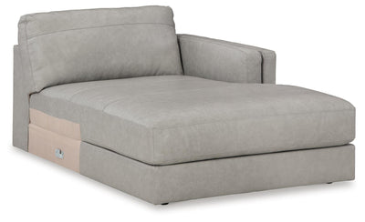 Amiata 2-Piece RAF Chaise Sectional in Glacier Leather