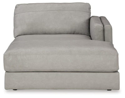 Amiata 2-Piece RAF Chaise Sectional in Glacier Leather
