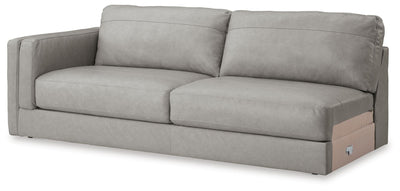 Amiata 2-Piece RAF Chaise Sectional in Glacier Leather