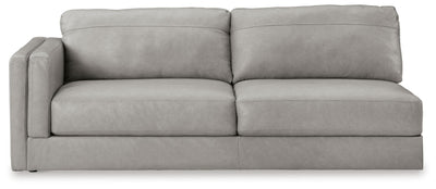 Amiata 2-Piece Sectional with Chaise and Ottoman in Glacier