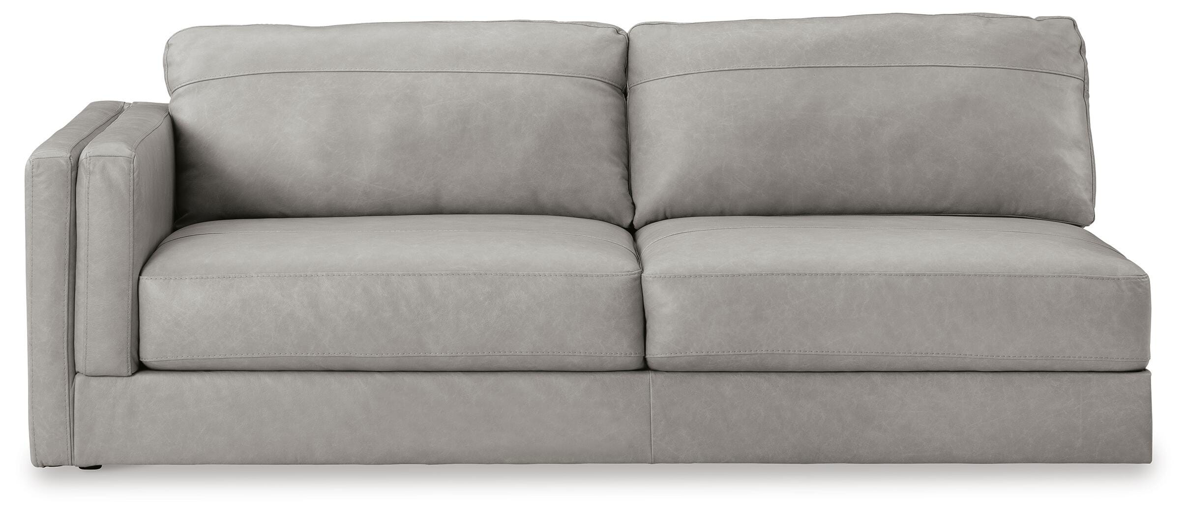 Amiata 2-Piece RAF Chaise Sectional in Glacier Leather