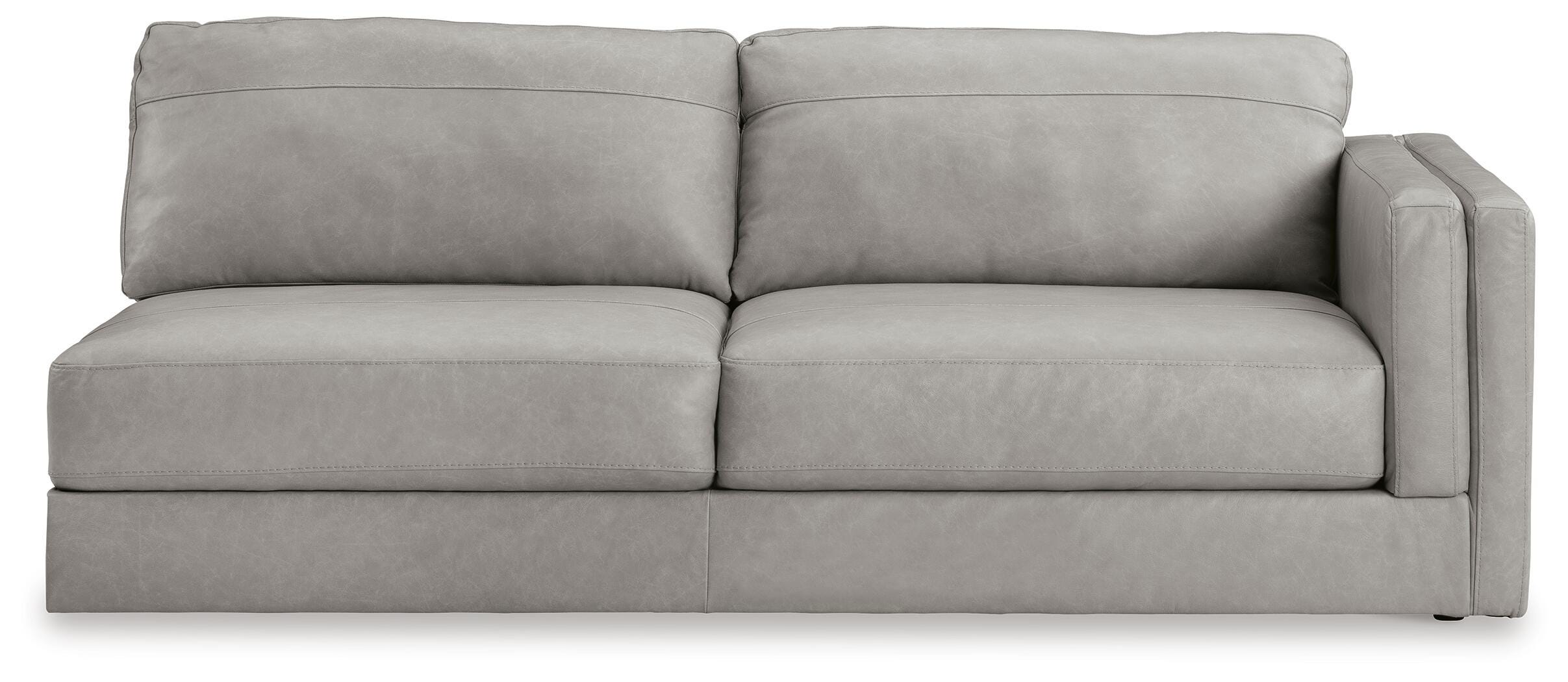 Amiata 2-Piece LAF Chaise Sectional in Glacier Leather