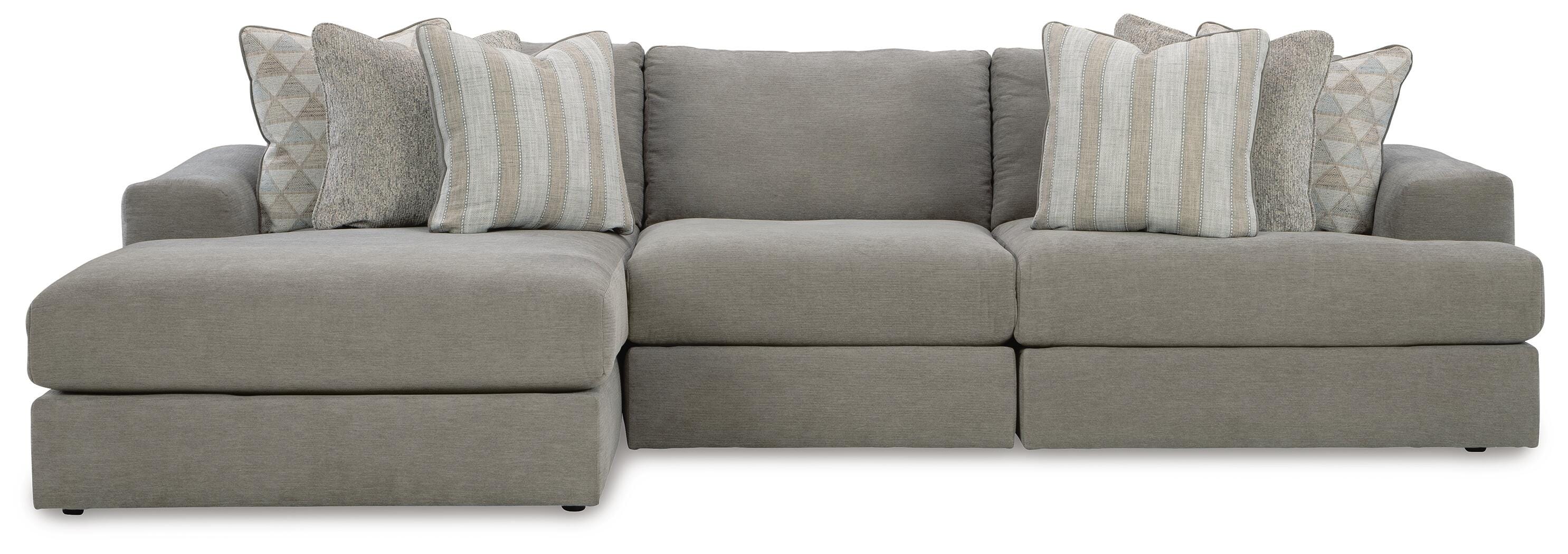 Avaliyah 3-Piece LAF Chaise Sectional in Ash Chenille