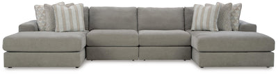 Avaliyah 4-Piece Double Chaise Sectional in Ash Chenille