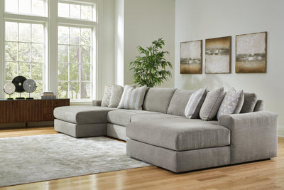 Avaliyah 4-Piece Double Chaise Sectional in Ash Chenille