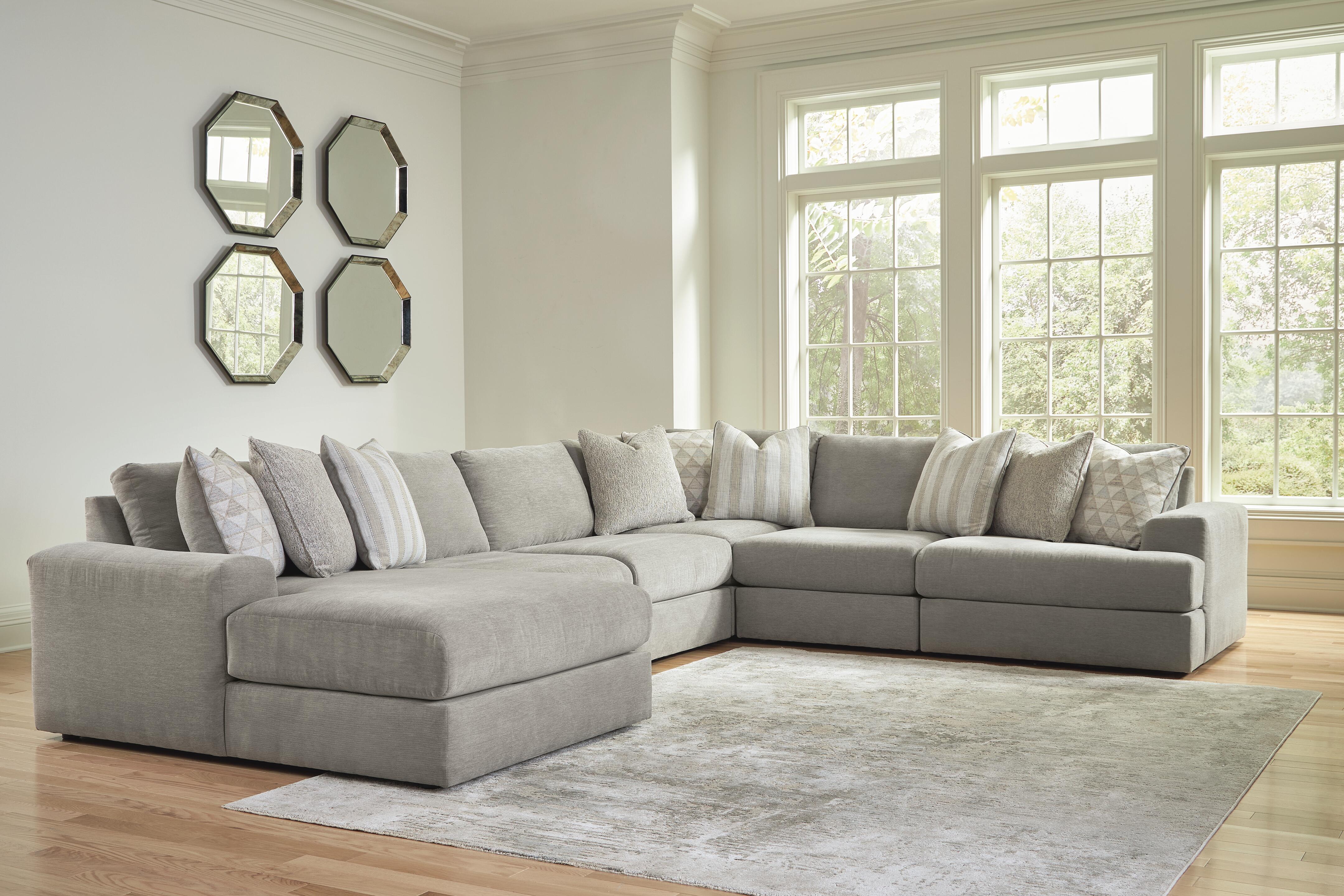 Avaliyah 6-Piece LAF Sectional in Ash Chenille