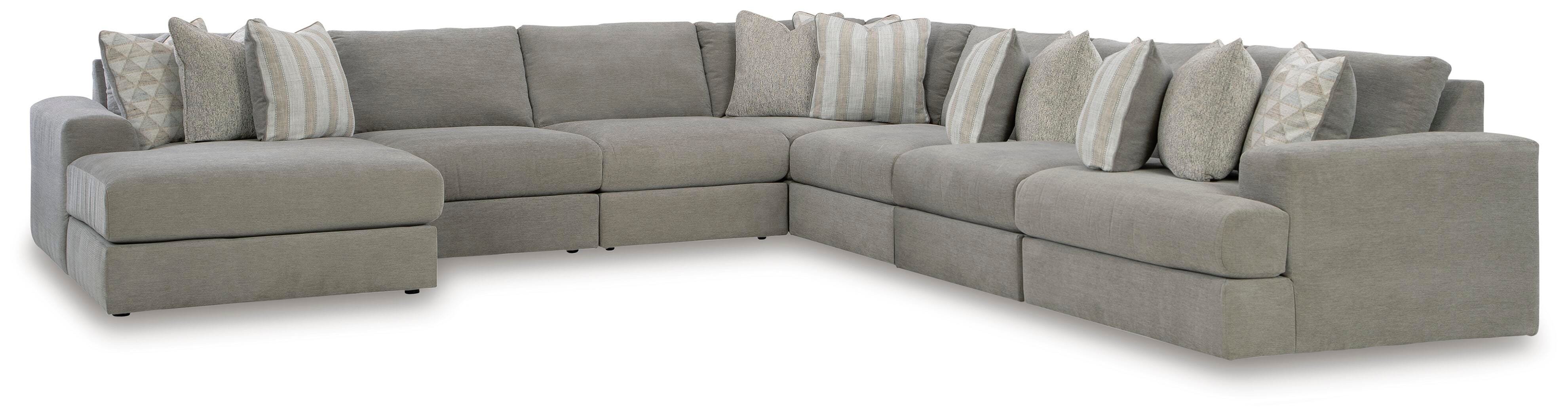 Avaliyah 7-Piece LAF Chaise Sectional in Ash Chenille