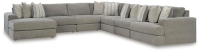 Avaliyah 7-Piece LAF Chaise Sectional in Ash Chenille