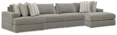 Avaliyah 4-Piece RAF Chaise Sectional in Ash Chenille
